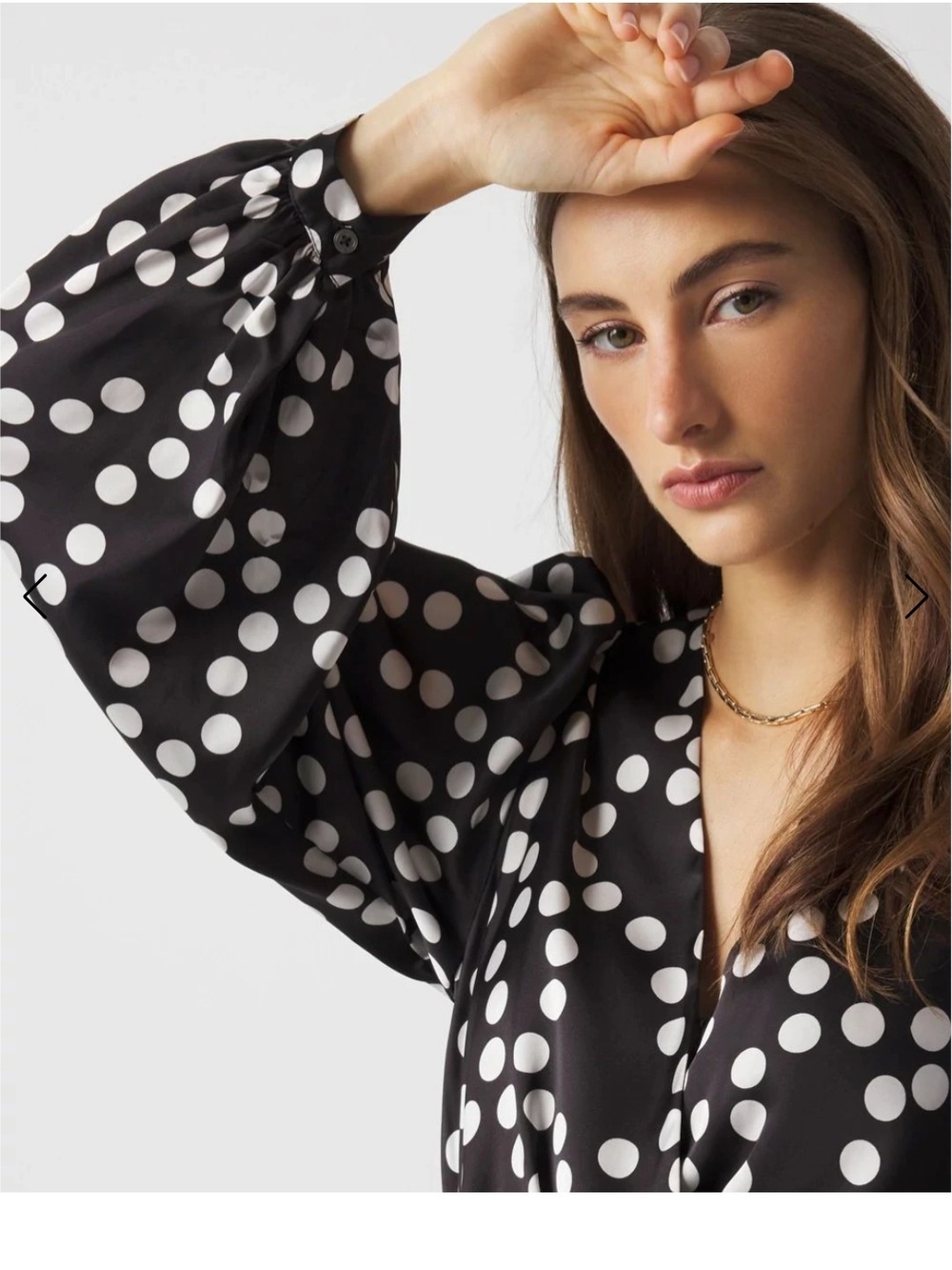 White House Black Market Black and White Polka Dot Wrap Midi Dress - Picture 4 of 10